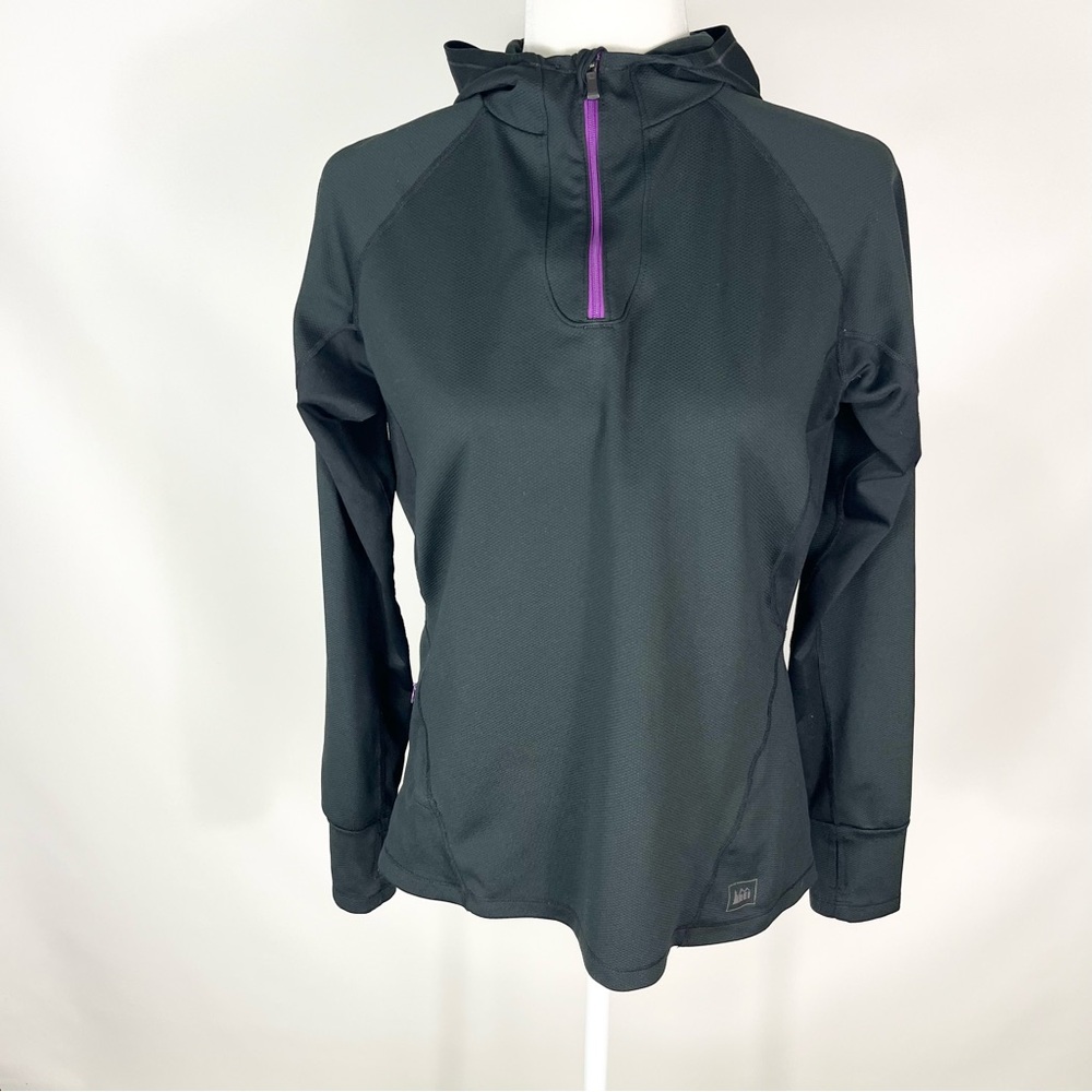 REI Quarter Zip Hooded Athletic Pullover Size Medium